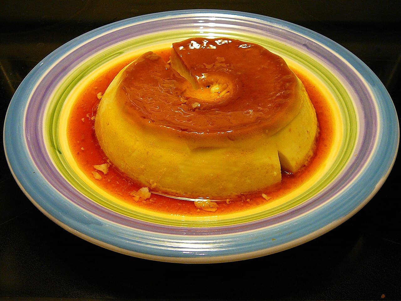 Flan casero con dulce de leche